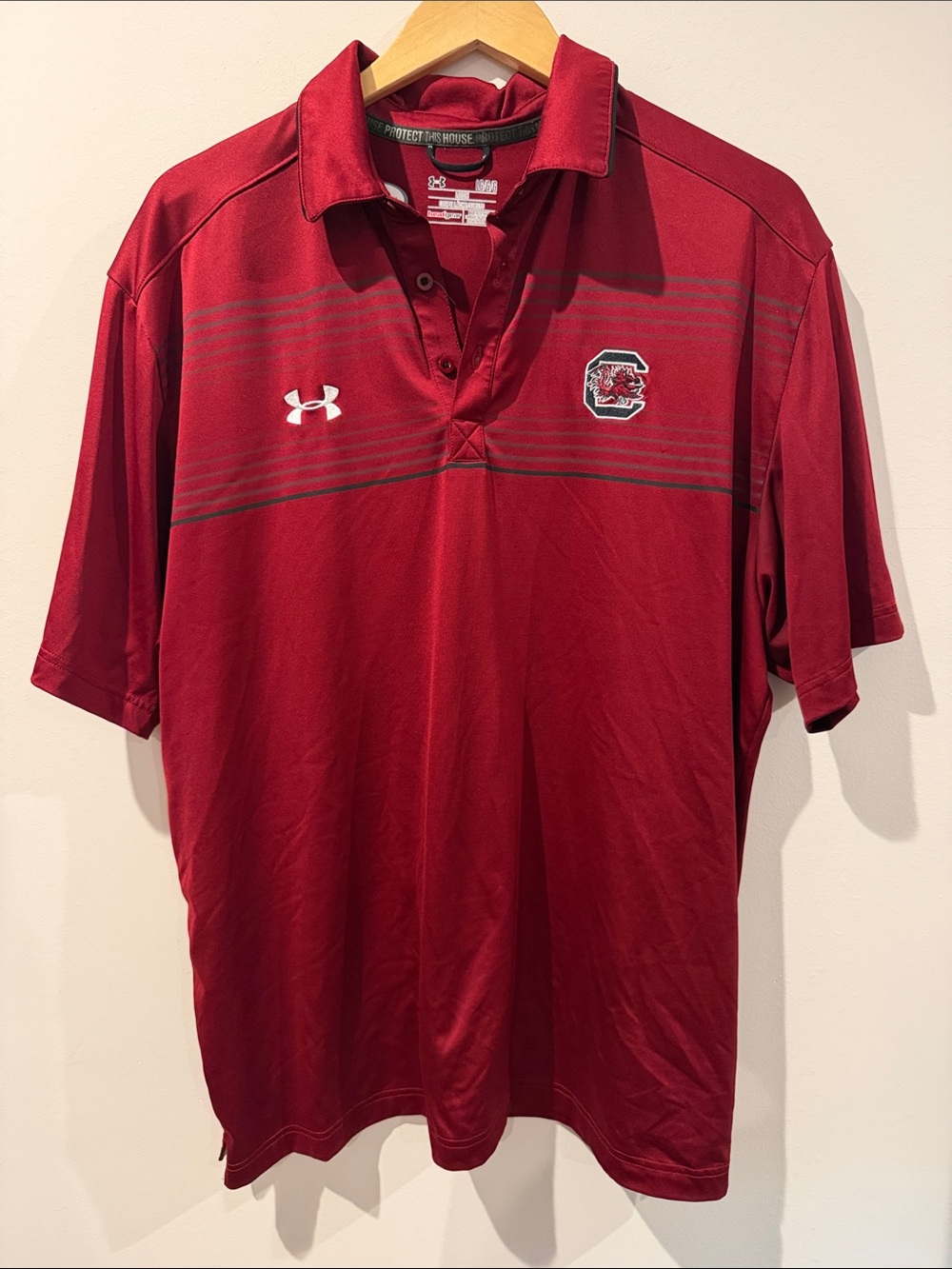 Under Armour Men's Garnet Polo with Gamecock Logo